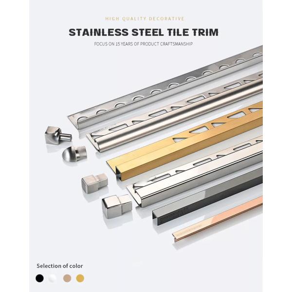 Decoration Stainless Steel Trim Polished Chrome Floor Tile Trim For Carpet