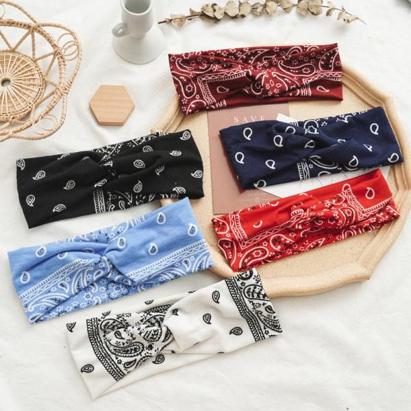 thick wide hair bands Cross knot bow elastic 6 color elastic headband for women's wiry hair accessories