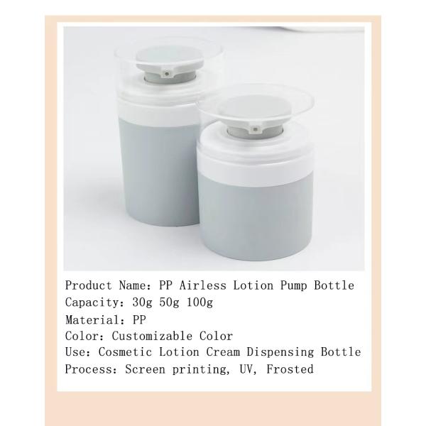 Adorable Appearance 30ml 50ml 100ml PP Airless Bottle Used for Cosmetics