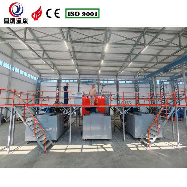 YINGCHUANG CS-3A-3500 Three-Arm Shuttle Rotomolding Machine, Fully Automatic Multi-Station Rotational Molding Equipment For PE Water Tanks & Industrial Plastic Containers