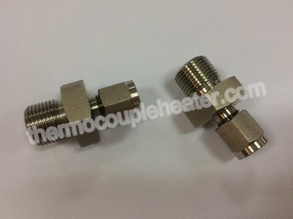 Stainless Steel 1/2  / 1/4 / 1/8  NPT Compression Fittings For Thermocouple Assembly