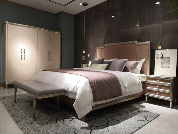 Villa house interior design furniture by High end Luxury nice wood bedroom furniture set with New classic wardrobe