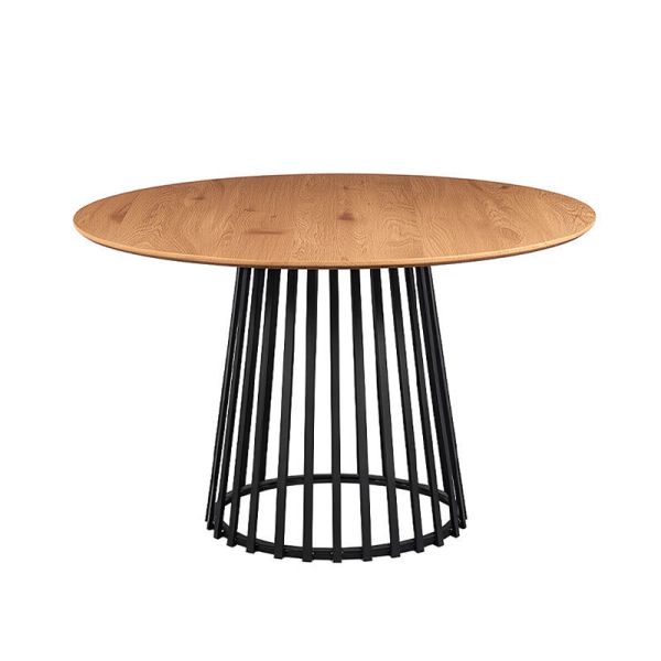 Minimalist Style Rectangle Live Edge Dining Table Metal Base Dining Room Furniture Wooden Modern Dining Table Set 6 Seater