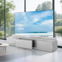 Meuble TV laser pour salon, blanc / noir marbre