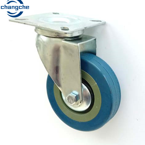 2.5 Inch Rubber Industrial Caster Wheels With Brake For Flat Carrier
