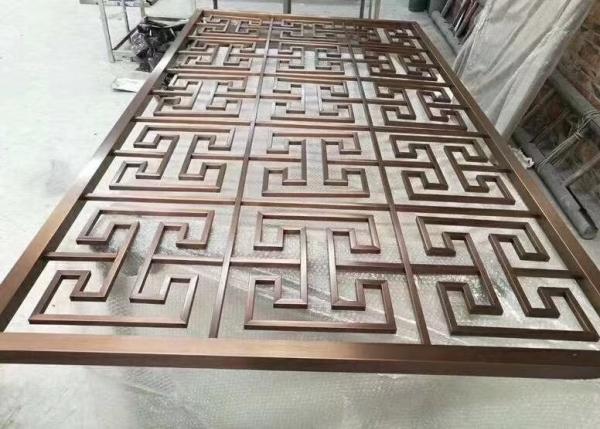China Laser Cut Stainless Steel Plate Metal Divider Partition With Color Coat Factory