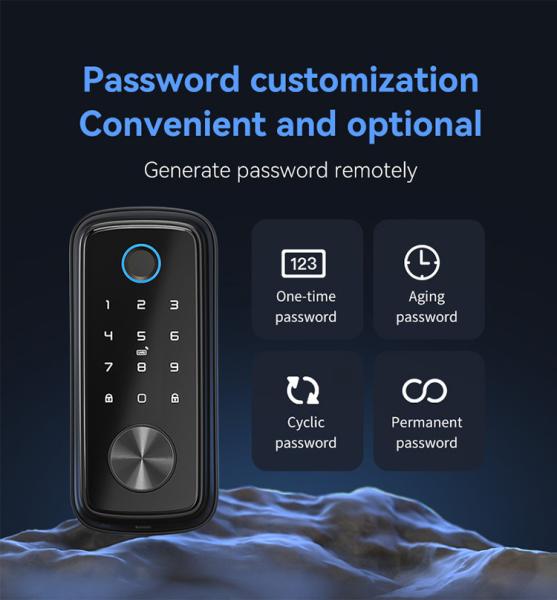 Remote Control Smart Deadbolt Door Lock Anti Peep 60mm For Home