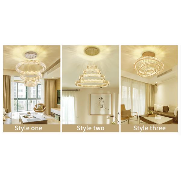 Luxury Staircase Crystal Chandelier Large Modern Rings silver chandeliers(WH-NC-49)