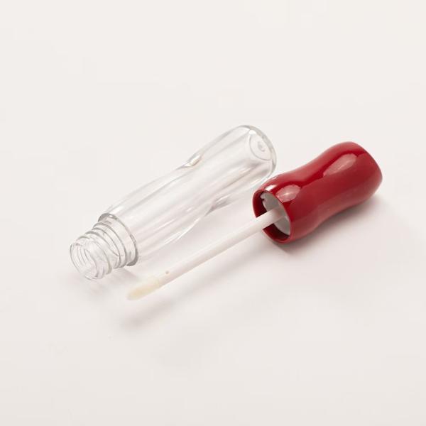 Lip Gloss Bottles Hourglass Curved Shape Clear Lip Glaze Tubes with Applicator Wands Multi Glossy Red Brown Caps Refillable Lip Makeup Containers for Lip Oil Lip Gloss