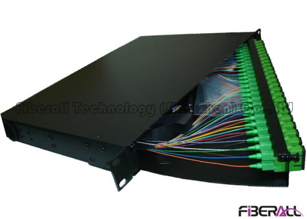 Rotate Type 48 Port Fiber Optic Patch Panel With SC APC Fiber Optic Pigtail