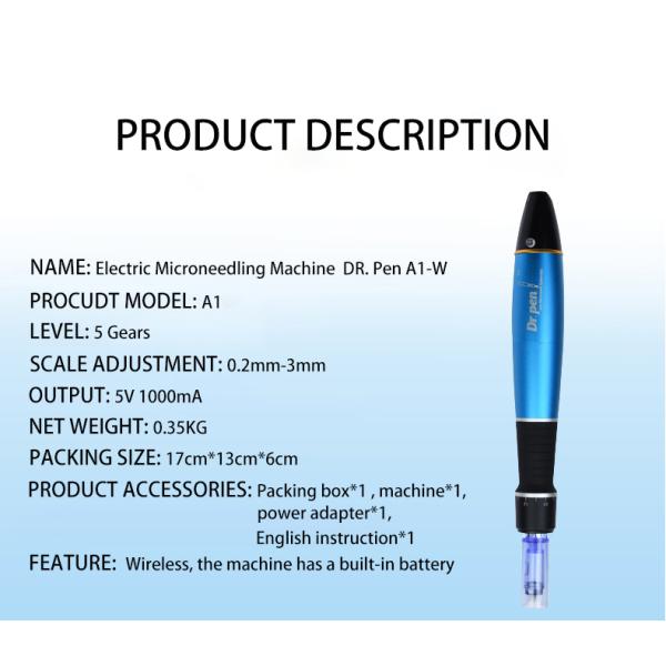 Перезаряжаемые беспроводной постоянный Д-р Derma Microneedle Ручка A1 машины татуировки