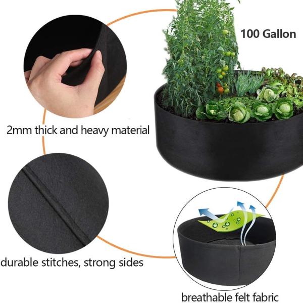 Garden Planter, Fabric Grow Beds Divided Grids, Planting Bags with Drainage Holes, PE Planter Pots for Tomatoes