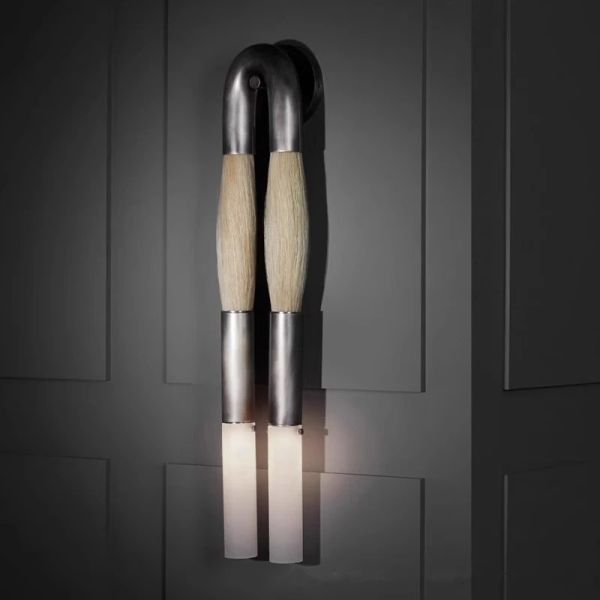 Copper Decor LED  Bedroom Corridor Hotel Living Dining Room Horsehair Sconce Wall Lamp  (WH-VR-148)