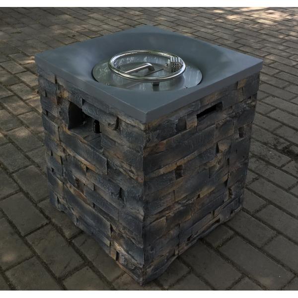 Brazier Outdoor Garden Propane Gas Fire Pit Slate Rock Liquefied Petroleum Camping