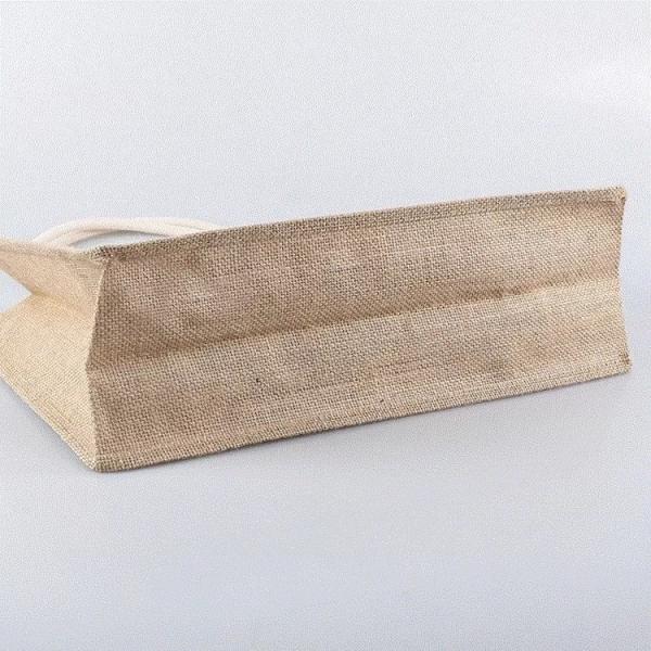 Brown Recycled Eco Friendly Jute Bags , Small Jute Hessian Shopping Bags