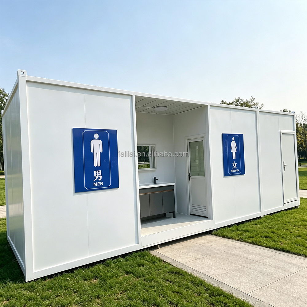 Low Price Mobile Single or Double Toliet Customized Tiny Home Portable Bathroom Cheap Public Portable Toilet