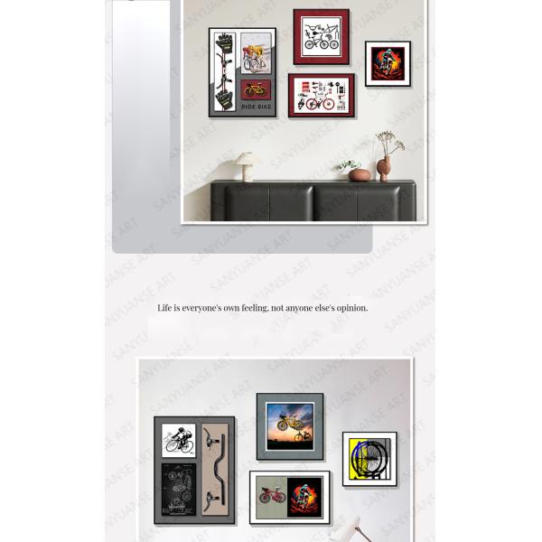 Modern Living Room Sofa Background Wall Painting with Multi-Link Bicycle Combination