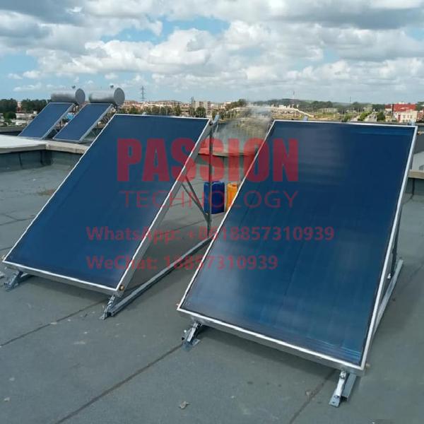 aquecedor de água solar do tela plano azul do coletor solar 200L de placa lisa da cor 2m2