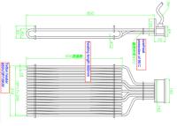 appareil de chauffage d'immersion multi de téflon de tube de 480V 600mm, immersion industrielle Heater Vertical