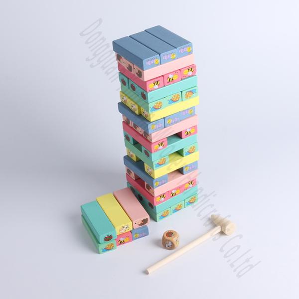 Educational Wooden Building Blocks Set 54 Pieces Montessori Toy
