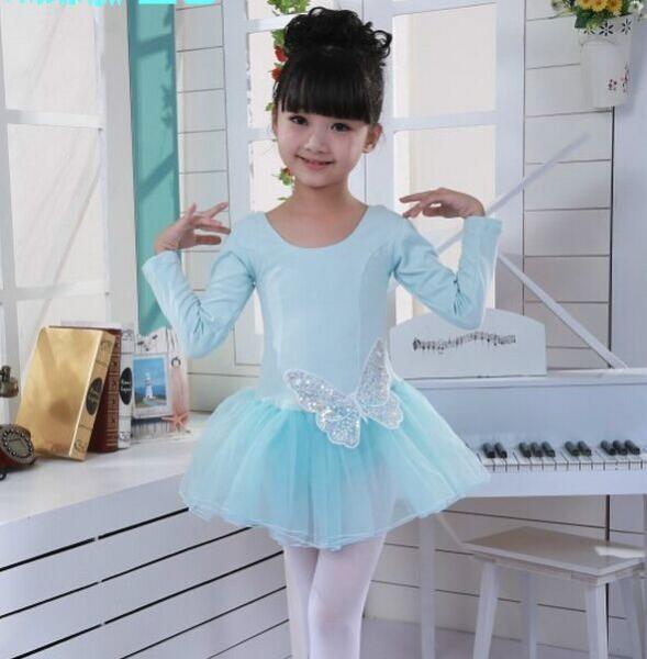 Children's ballet dance skirt girls long sleeve costume princess skirt of bitter fleabane