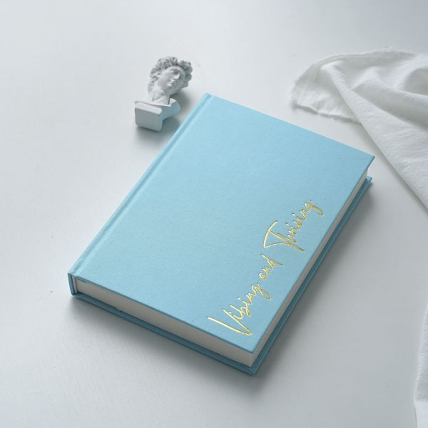 Luxury A5 Size Hardcover Leather Cover Planner Custom Printed Logo Journal Notebooks with Thread or Thermal Binding for Gift