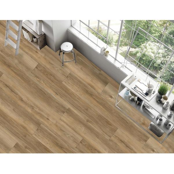 Запятнайте устойчивые 5.5mm SPC нажимает на справляться Hickory GKBM JR-W17019 Recyclable анти- удара американский
