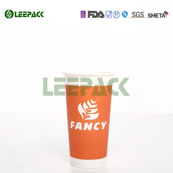 Single Wall , Double Wall Hot Paper Cups Food Grade With Logo Ptinting