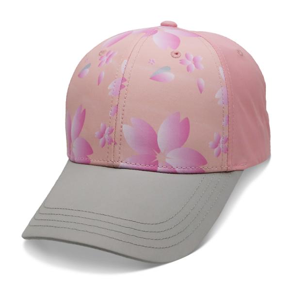 Personalized Ladies Baseball Cap , Sublimation Flower Baseball Hat Breathable