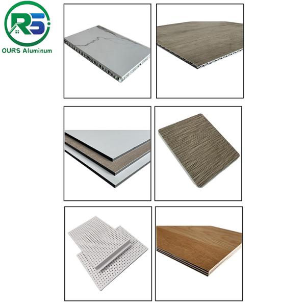 Panneau en aluminium de 10 mm en nid d'abeille en bois de grain de bois de remplissage acoustique