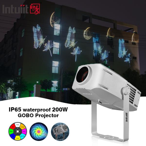 Proyecto de proyección de logotipo Gobo LED de 200 W de resistencia al agua para la publicidad exterior