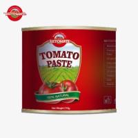 210 g de pasta de tomate enlatada é fabricada em conformidade com as normas de produção ISO HACCP BRC e FDA