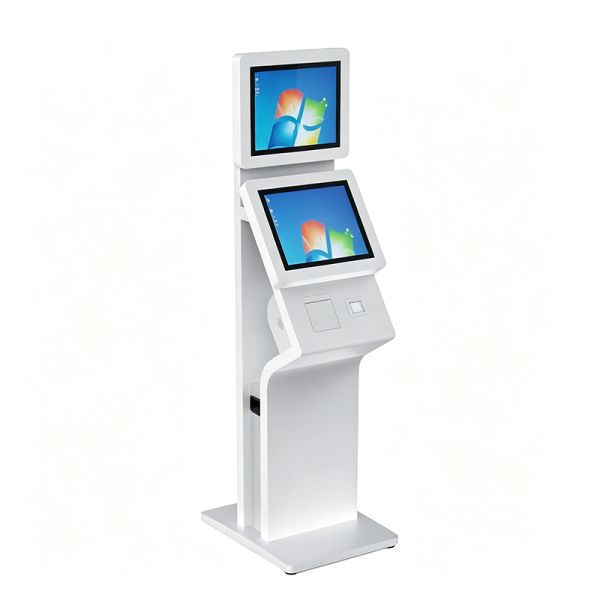 23.6-inch Intelligent Touch All-in-One Self-Service Kiosk, with LCD touch screen, dual-screen display, barcode scanning, card reading and receipt printing functions