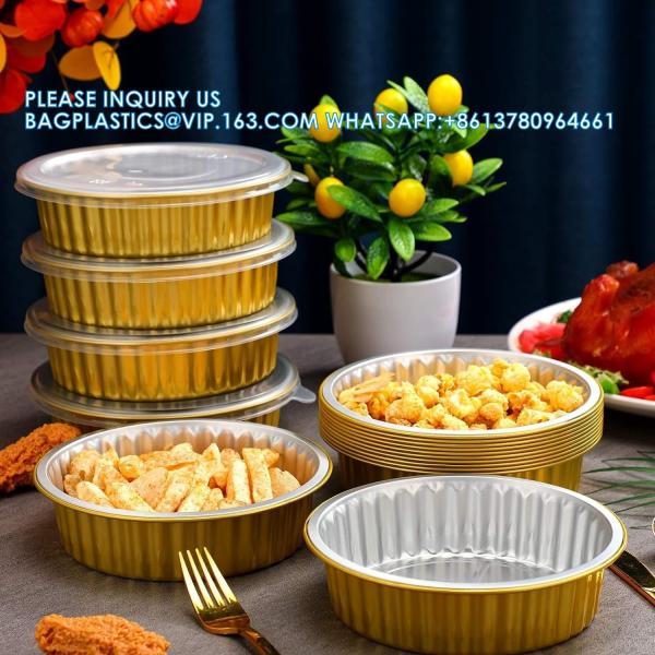 140mm Diameter 600ml Custom Logo Disposable Aluminum Foil Baking Loaf Shape Pan/Tray Aluminum Foil Takeaway
