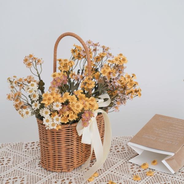 Simulated flower autumn single small Daisy home decoration dining table bouquet decoration item shooting prop