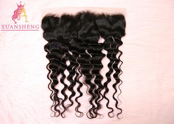 Virgin Indian Hair 13x4 Lace Frontal No Tangle Loose Wave Silky Swiss Lace Frontals