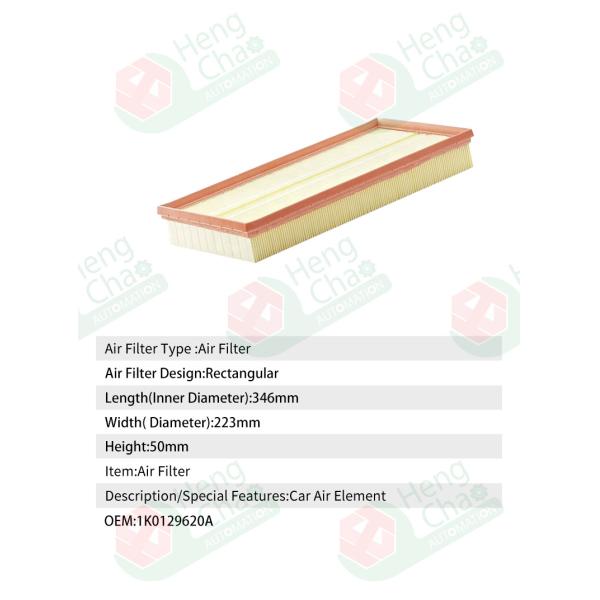 Filtre à air automobile haute précision équipement de cartouche de production OEM 1K0129620A Filtre à air
