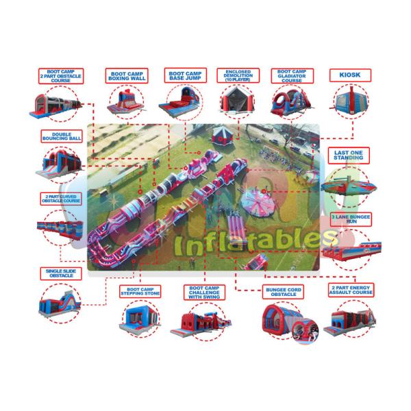Оборудование спортивной площадки гигантской взрослой полосы препятствий Инфлатаблес крытое