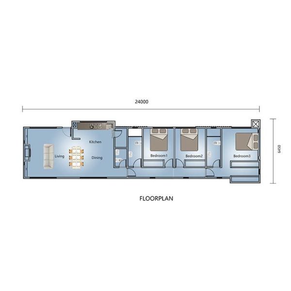 Fast Construction Prefabricated Steel Structure Single Family Home Bungalow House
