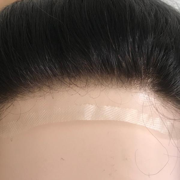 Natural Lace PU Men Toupee for 100% Human Hair Man Weave Wigs Hairpieces Unit Patch System