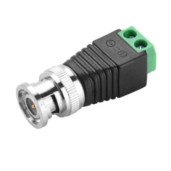 CAT5 To BNC Coaxial Video Balun 2.1mm Male DC Power Connector Kit AF as CCTV Accessories