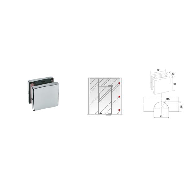 Glass Patch Fitting A-072, Material aluminium, steel, stainless steel, finishing satin, mirror