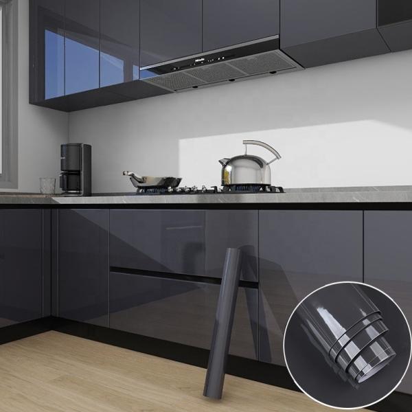 PET Kitchen Waterproof Wall Sticker Silver Grey Anti Oil Wallpaper For Kitchen