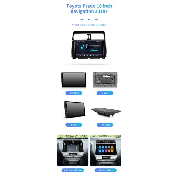Навигатор игрока автомобиля экрана 10 IPS дюйма автоматический стерео с автомобильным радиоприемником Carplay для Тойота Prado 2017-2018