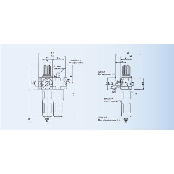 Воздушный регулятор компрессора СОУ Фесто, пневматический регулятор фильтра с голубой/первоначальной ручкой