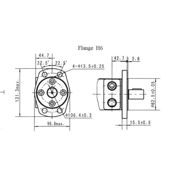 Мотор БМРС-125-Х6РГ 4 стандартной орбиты ЛИВЭНЗА гидравлический - фланец отверстия