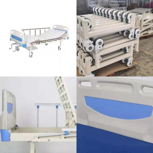 OEM ABS Plastic 2 Crank Patient Bed For Clinic Mute Wheels