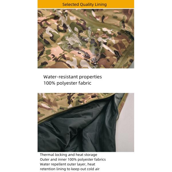 Winter Thickened Pants Waterproof Ski Pants Full Open Zipper Camouflage Punch Pants