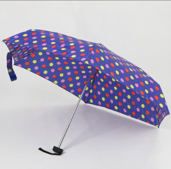 19.5 Inch Ladies Compact Umbrella , 5  Fold Umbrella Pocket Size Logo Printed