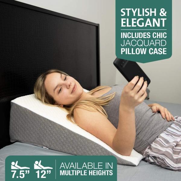 Chic Jacquard Cover Wedge Pillow 100% Polyester Material for Sleeping and Acid Reflux
